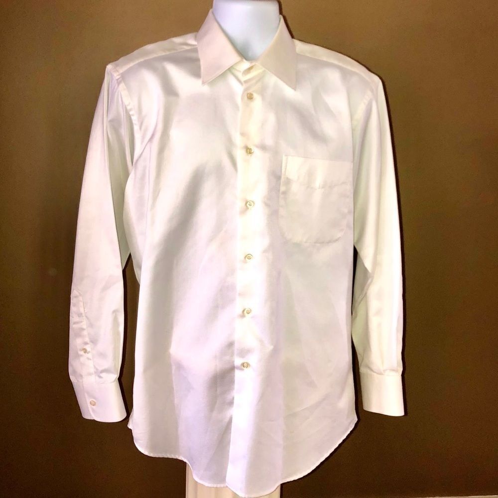 IKE Behar Button Down Dress Shirt Off white color